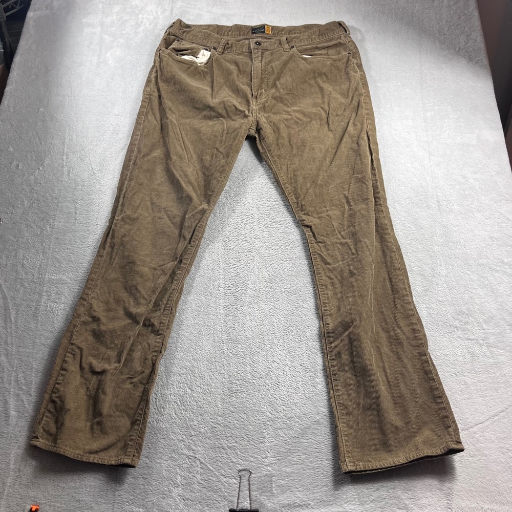 J.Crew Slim Straight Corduroy Pants Mens 38x32 Brown 5-Pocket Casual Trousers